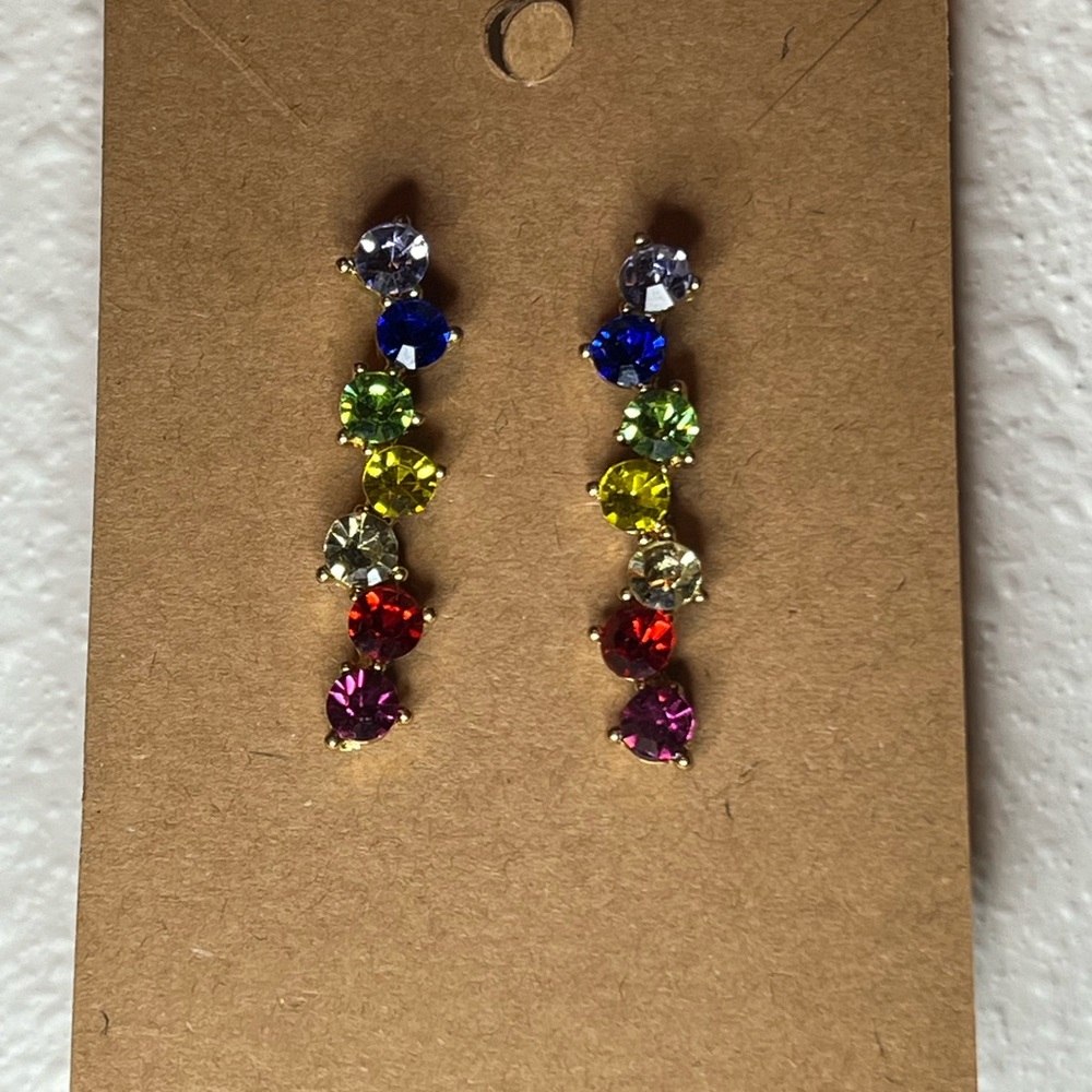 Rainbow Gemstone Earrings - Picture 2 of 2